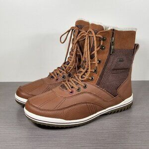 Pajar Pummerl Side Zip Insulated Boots, Tan Leather, Mens Size 12 - 12.5 / 45